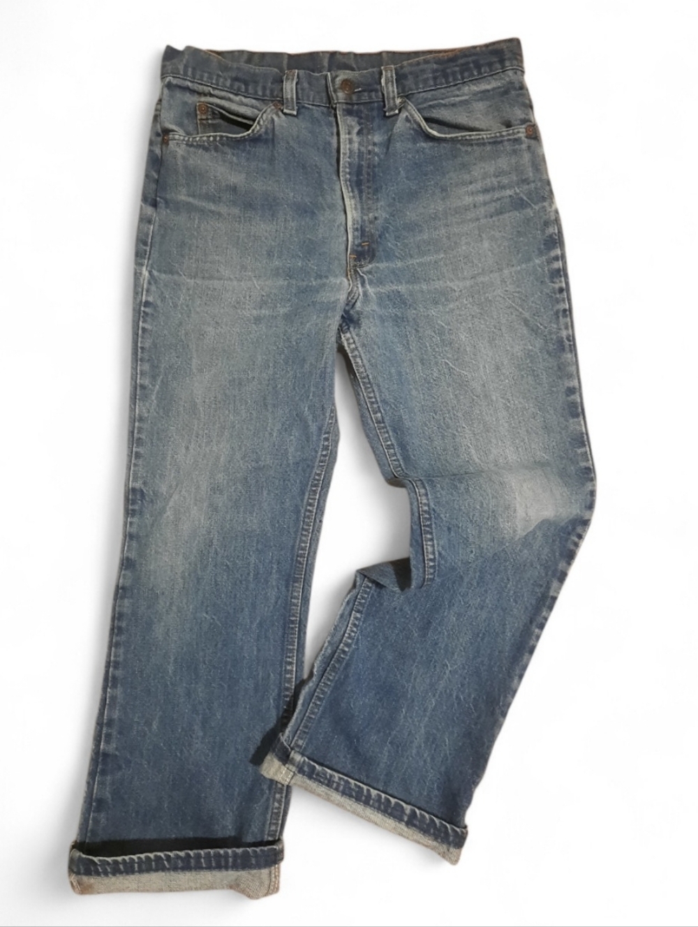 '81 LEVIS 517 Orange Tab Jeans Bootcut Ankle 80s Vintage Crop 12 32x27 - Picture 2 of 14